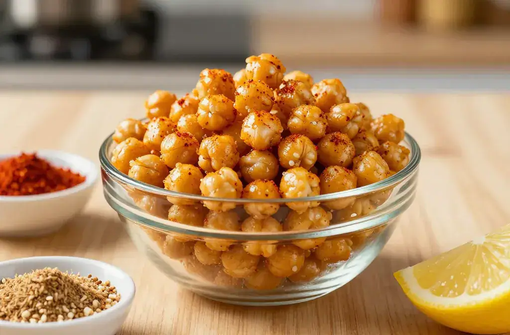 Finished air fryer crispy chickpeas high-protein recipe for Air Fryer Crispy Chickpeas: 10 High-Protein Snacks You'Ll Crave - Crunch Ready - A vibrant editorial