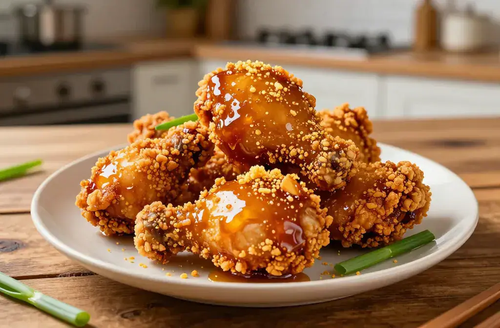 Finished air fryer hot honey chicken recipe for Air Fryer Hot Honey Chicken: 11 Crispy Glazed Recipes to Try - Crispy Weeknight Hits - A sizzling, glossy plate