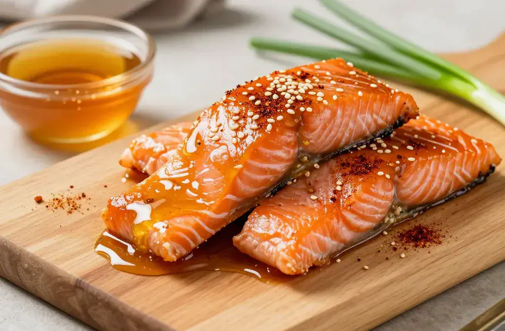 Finished air fryer salmon bites hot recipe for Air Fryer Salmon Bites: 10 Hot Honey Recipes for Quick Dinners - Zesty & Quick - A vibrant, high-contrast hero sh