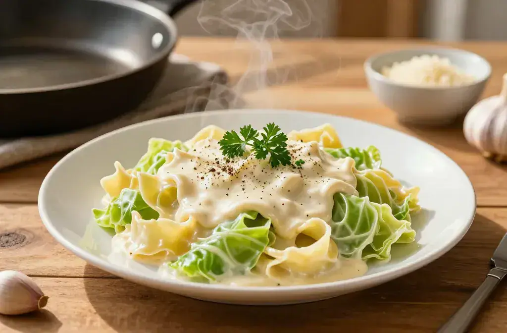 Finished cabbage alfredo cozy low-carb pasta recipe for Cabbage Alfredo: the Cozy Low-Carb Pasta Swap You Need to Try - Cozy Dinner, 20-Min Miracle - A warm, in
