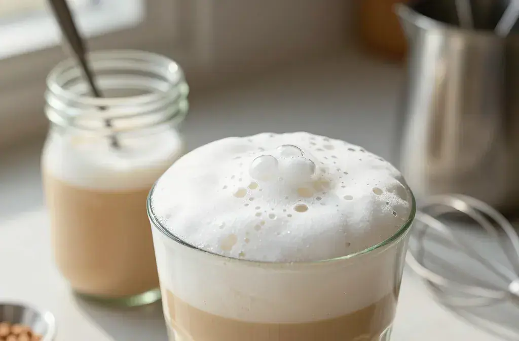 Finished cold foam home without fancy recipe for How to Make Cold Foam at Home Without a Fancy Machine in Minutes - Create a visually striking hero of a cafe-st
