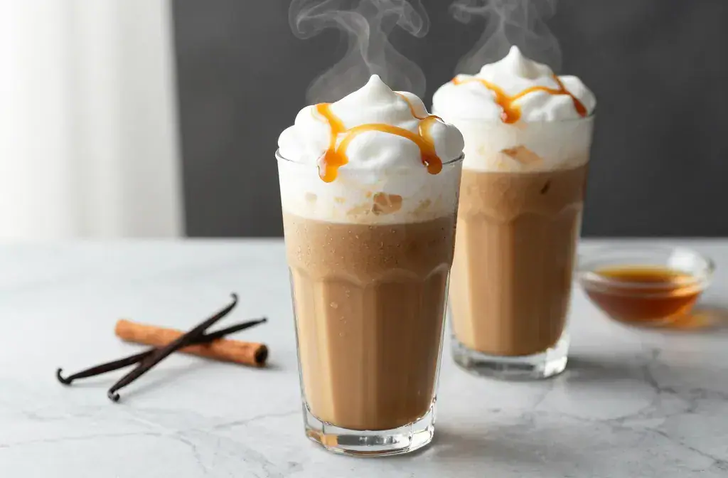 Finished cold foam turn iced coffee recipe for 6 Cold Foam Recipes to Turn Iced Coffee Into a Treat: Quick & Irresistible - A high-contrast hero shot of two tal
