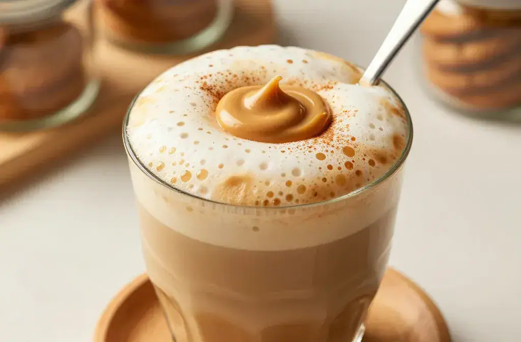 Finished cookie butter cold foam sweet recipe for Cookie Butter Cold Foam: the Sweet Coffee Upgrade Going Viral Magic - A visually striking hero of a tall glass