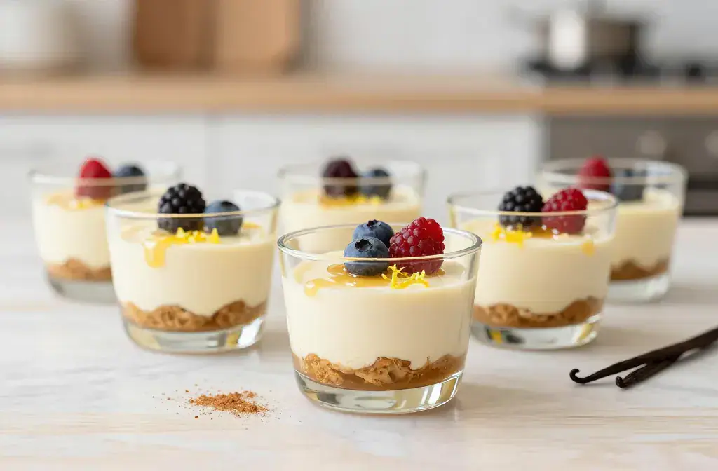 Finished cottage cheese cheesecake cups high-protein recipe for Cottage Cheese Cheesecake Cups for Easy High-Protein Desserts: Quick Treats - A bright, inviting