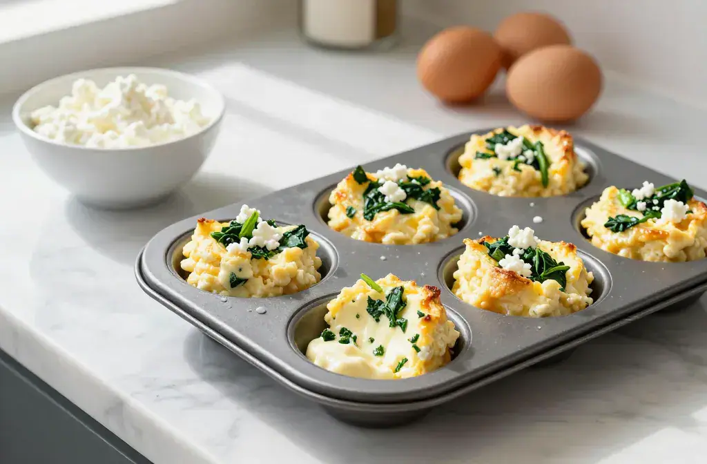 Finished cottage cheese egg bites meal-prep recipe for Cottage Cheese Egg Bites for Easy Meal-Prep Breakfasts You’Ll Love - Cottage Cheese Egg Bites breakfast s