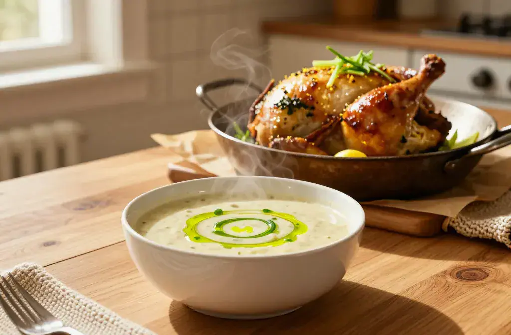 Finished cozy comfort food fresh modern recipe for Cozy Comfort Food Recipes with a Fresh Modern Twist: Modernly Cozy Bites - A warm, inviting kitchen scene for
