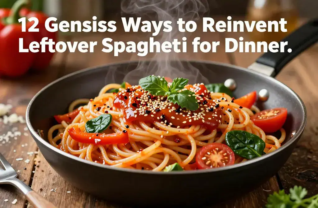 Finished genius ways reinvent leftover spaghetti recipe for 12 Genius Ways to Reinvent Leftover Spaghetti for Dinner: Quick Dinners - A vibrant hero of a glossy