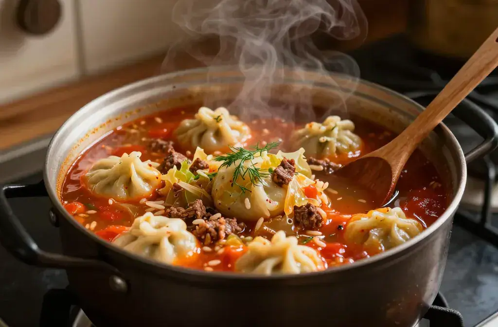 Finished golumpki soup one-pot unstuffed cabbage recipe for Golumpki Soup: One-Pot Unstuffed Cabbage Roll Soup That Delights - A cozy, inviting pot of unstuffed