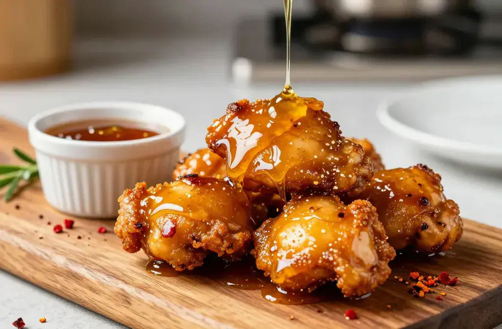 Finished hot honey chicken weeknight dinners recipe for 22 Hot Honey Chicken Recipes for Easy Weeknight Dinners: Quick & Tasty Picks - A glossy, high-contrast h