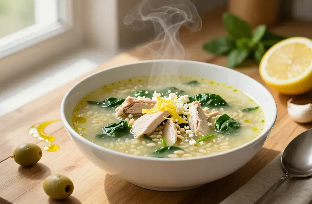 Finished mediterranean lemon chicken soup cozy recipe for Mediterranean Lemon Chicken Soup for Cozy Weeknight Dinners: Bright, Easy Comfort - A warm, inviting h