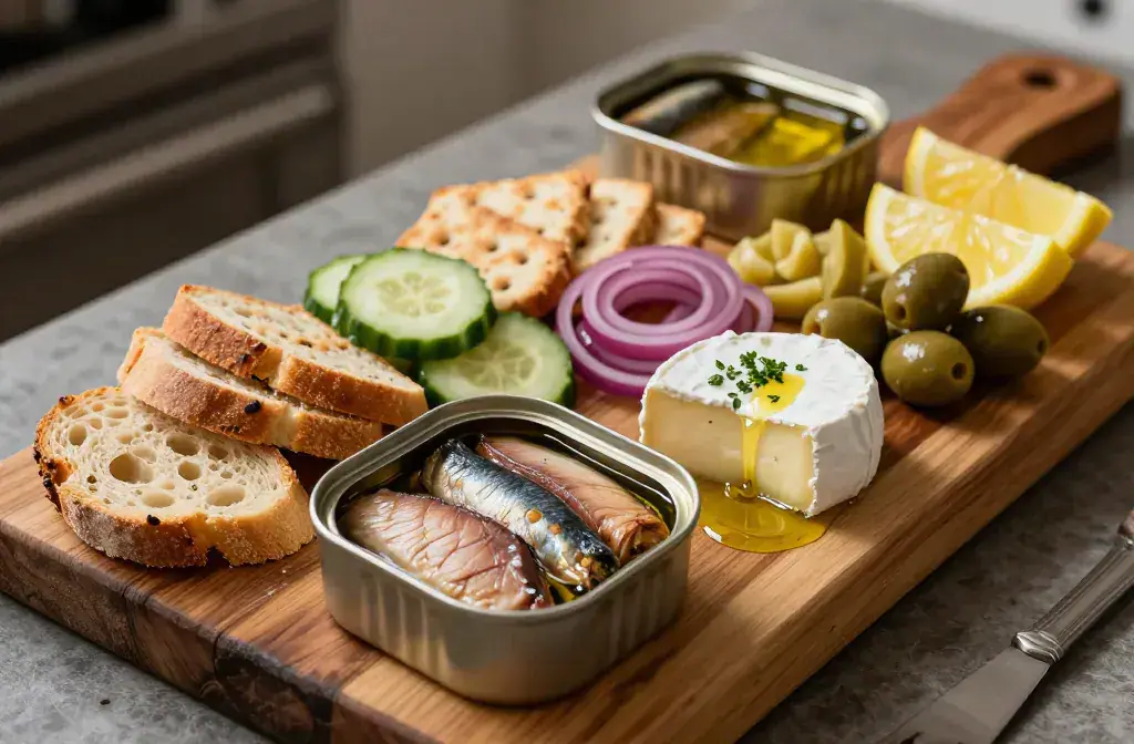 Finished tinned fish charcuterie board effortless recipe for Effortless Entertaining: Tinned Fish Charcuterie Board for Effortless Entertaining - A visually str