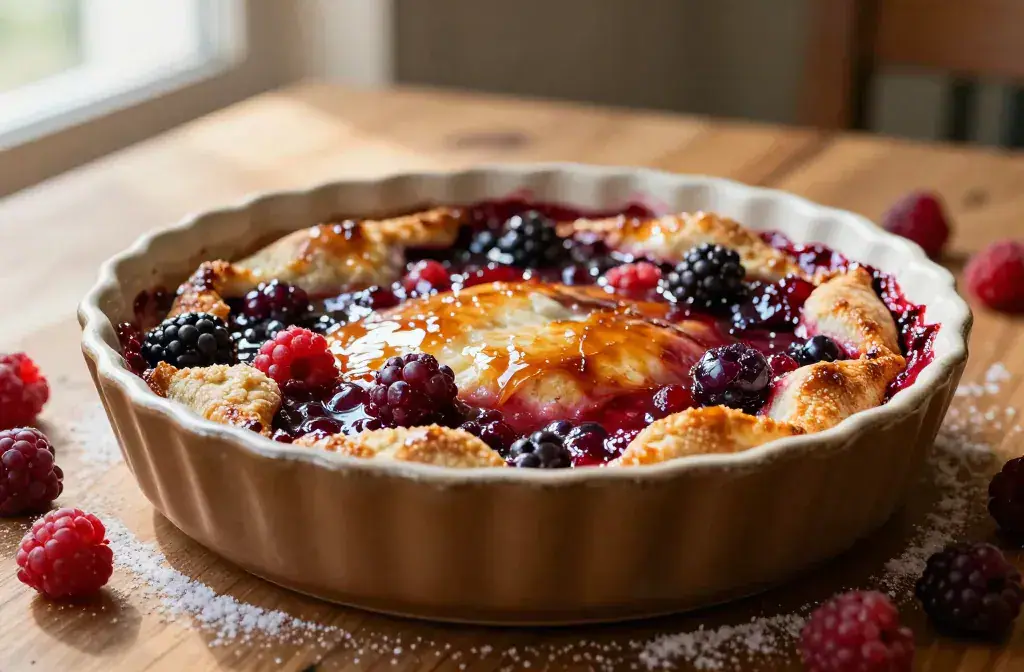 Finished two-ingredient berry cobblers feel like recipe for 12 Two-Ingredient Berry Cobblers That Feel Like Cheating: Quick Sweet Wins - A glossy, warm-toned he