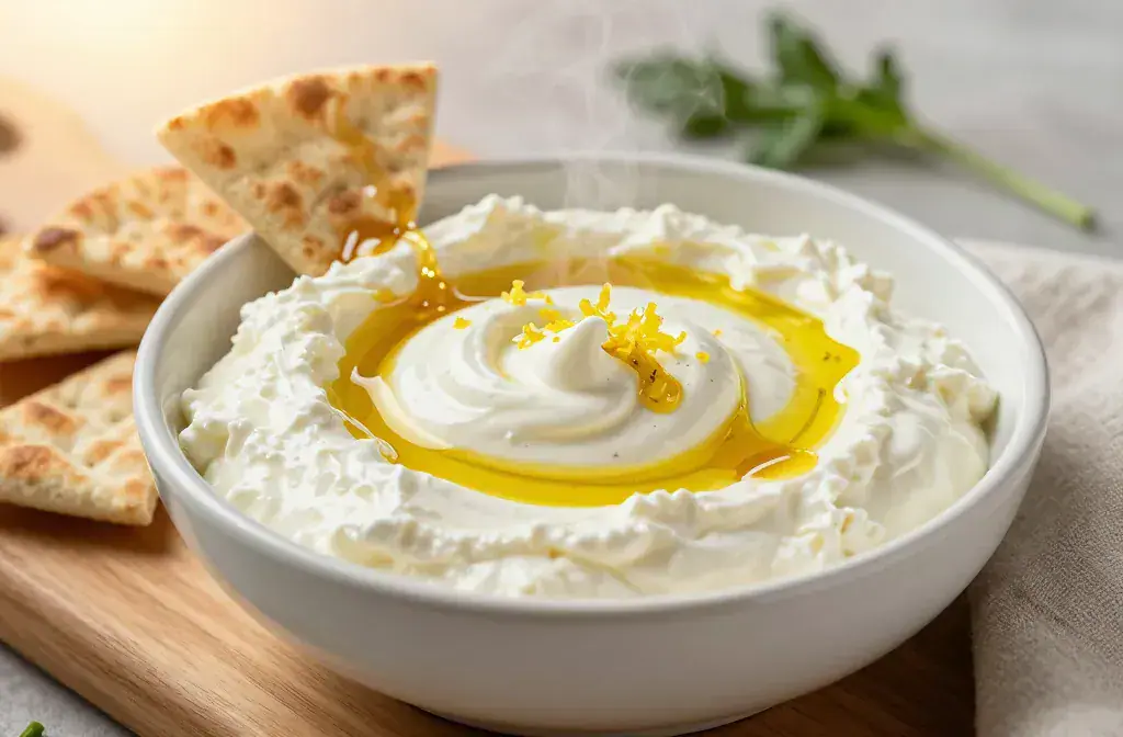 Finished whipped feta dip hot honey recipe for Whipped Feta Dip with Hot Honey for Quick Appetizers: Fast Crowd-Pleaser - A vibrant, close-up hero shot of a glo